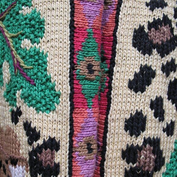 Vintage 90's Hand Knit Berek Pima Cotton Cardigan Sweater - Picture 6 of 12